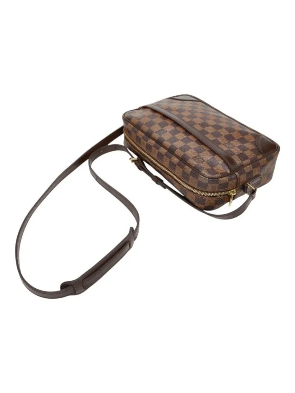 Louis Vuitton Damier Trocadero 27 Crossbody Shoulder Bag Brown Leather
